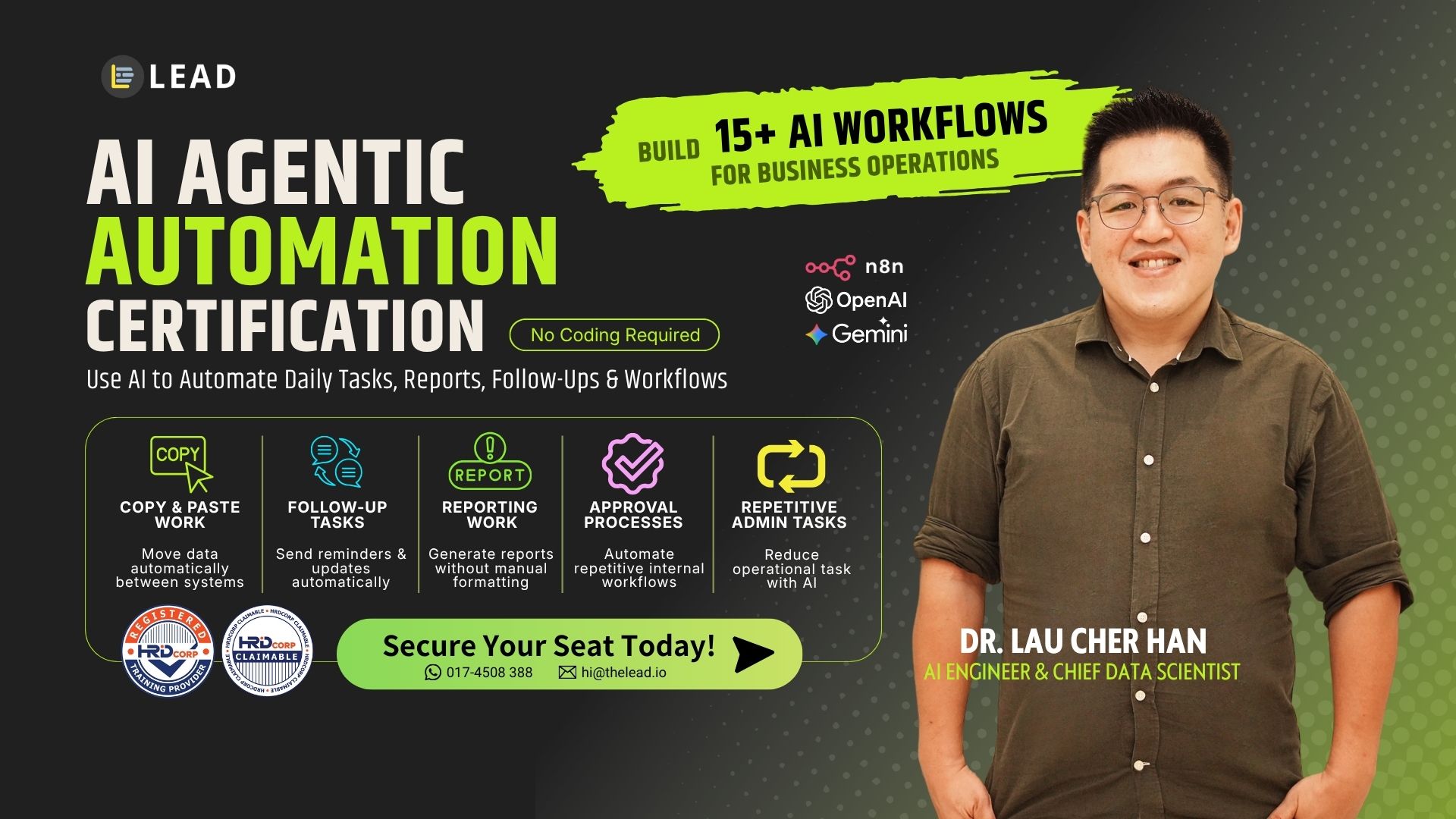 LEAD AI Agentic Automation and n8n training in Kuala Lumpur